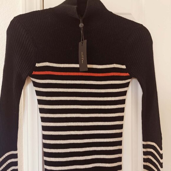 NEW rag & bone Kate Stripe Turtleneck Cashmere Sweater Dress - Picture 4 of 4
